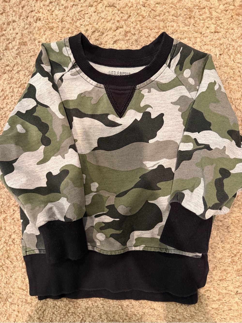 Little Bipsy Green Camouflage Crewneck Sweatshirt